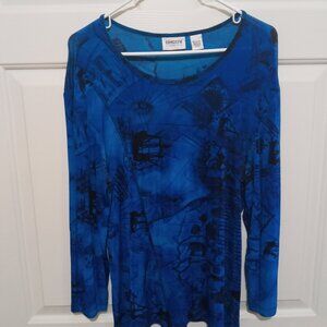 Chico's Blue Nautical Themed Top